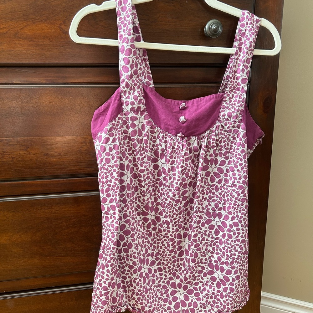 Purple  Buttoned Tank Top